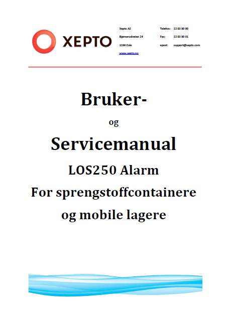 Bruker- og servicemanual LOS250 Alarm